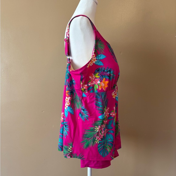 Swimsuit 2 pc, size 22W by Kim Gravel swimsuits. NWT pink floral - Picture 4 of 14